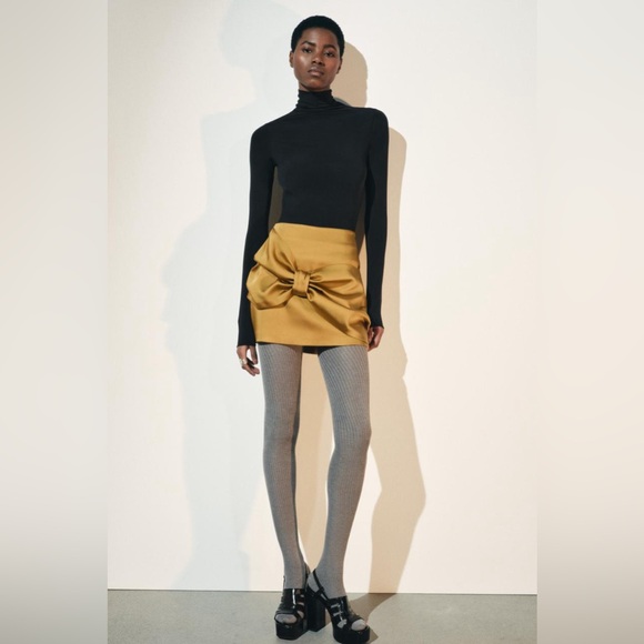 Zara | ZW COLLECTION SATIN BOW SKIRT - Picture 3 of 16